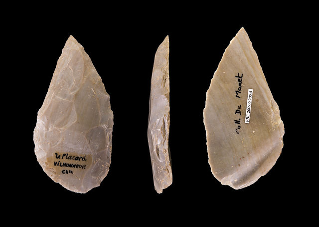 Орудия мустьерской археологической культуры, ассоциируемой с деятельностью неандертальцев // wikipedia.commons