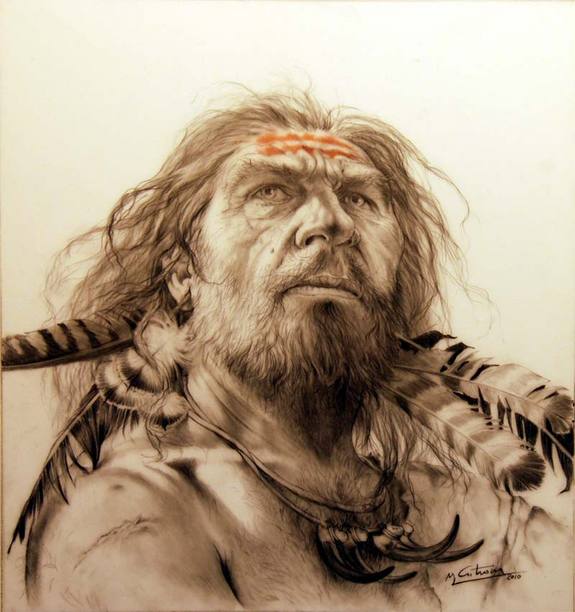 Неандерталец из Крапины в ожерелье из когтей орлана // Live Science 