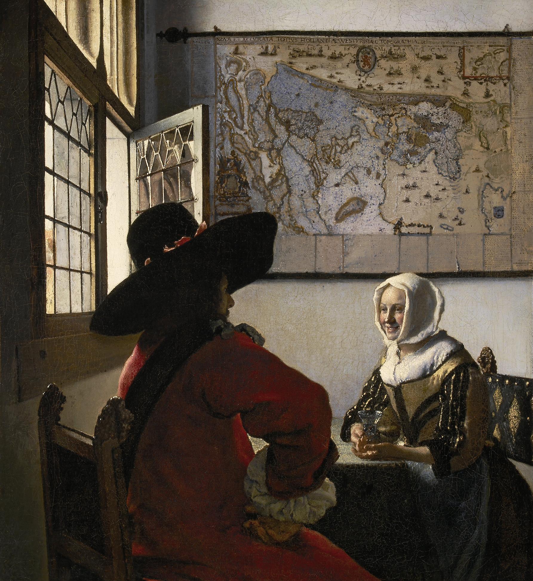 Ян Вермеер. Офицер и смеющаяся девушка. Ок. 1657