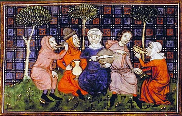 Группа крестьян делят хлеб и воду / wikimedia.org
