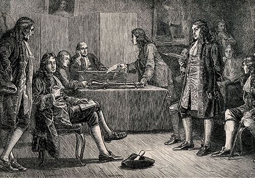 Заседание Королевского общества. Во главе — Исаак Ньютон. Джон Картли. 1883 / Wikimedia Commons