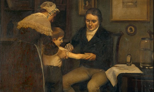 Эдвард Дженнер вводит первую в мире вакцину восьмилетнему Джеймсу Фиппсу 14 мая 1796 года. Эрнест Борд. 1910 / wikipedia.org
